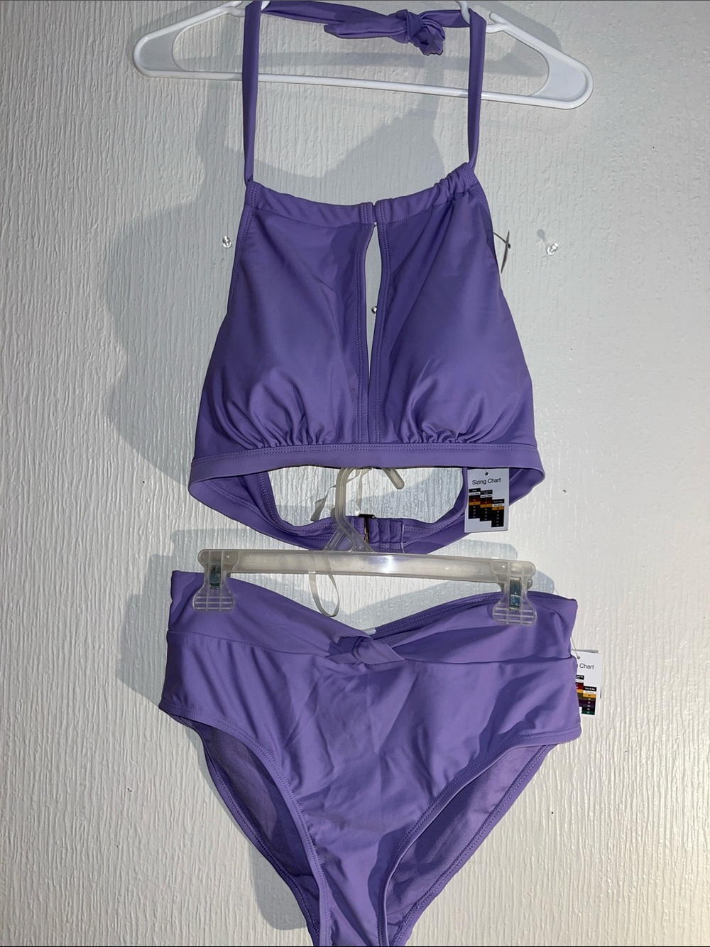 Lilac High-Neck Two-Piece Bikini Set